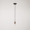 Lampada a sospensione vintage per binari con cavo trecciato