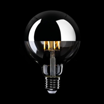Ampoule LED Demi Sphère Argent Globe G125 7W 650Lm E27 2700K Dimmable - A05