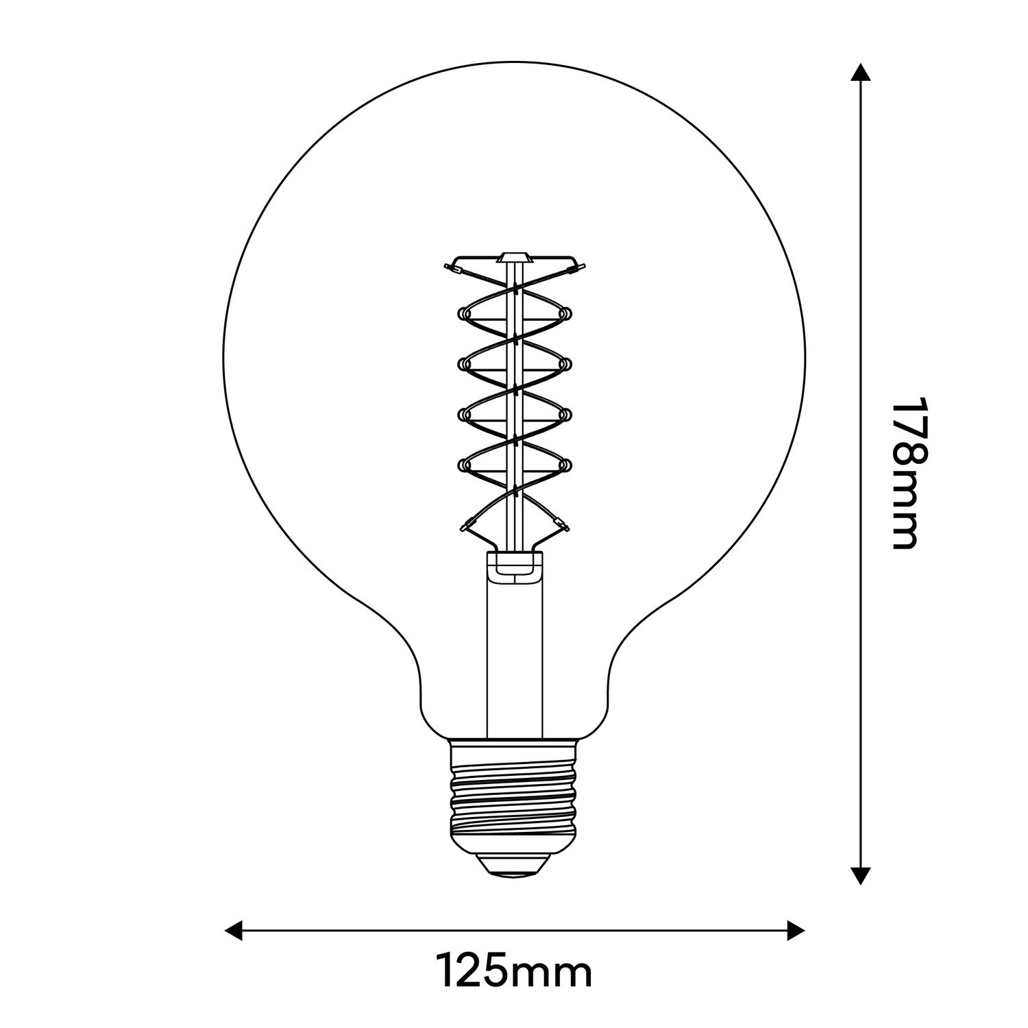 LED Glühbirne Weiß Globo G125 5,9W 500Lm E27 2700K Dimmbare - W04