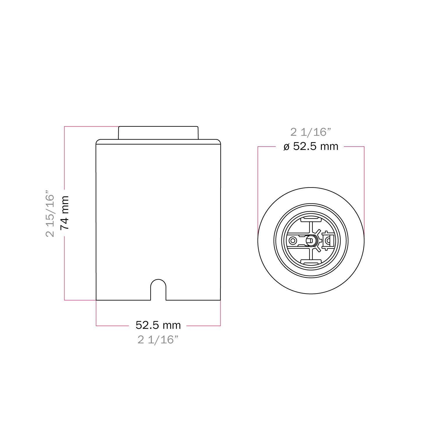 Portalampada E27 Spostaluce in metallo da parete o soffitto