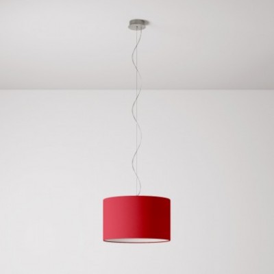Lampada a sospensione con paralume in tessuto Cilindro Small - Made in Italy