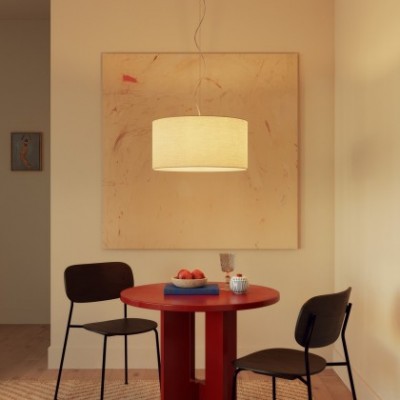 Pendelleuchte mit Textilschirm Cilindro Medium - Made in Italy