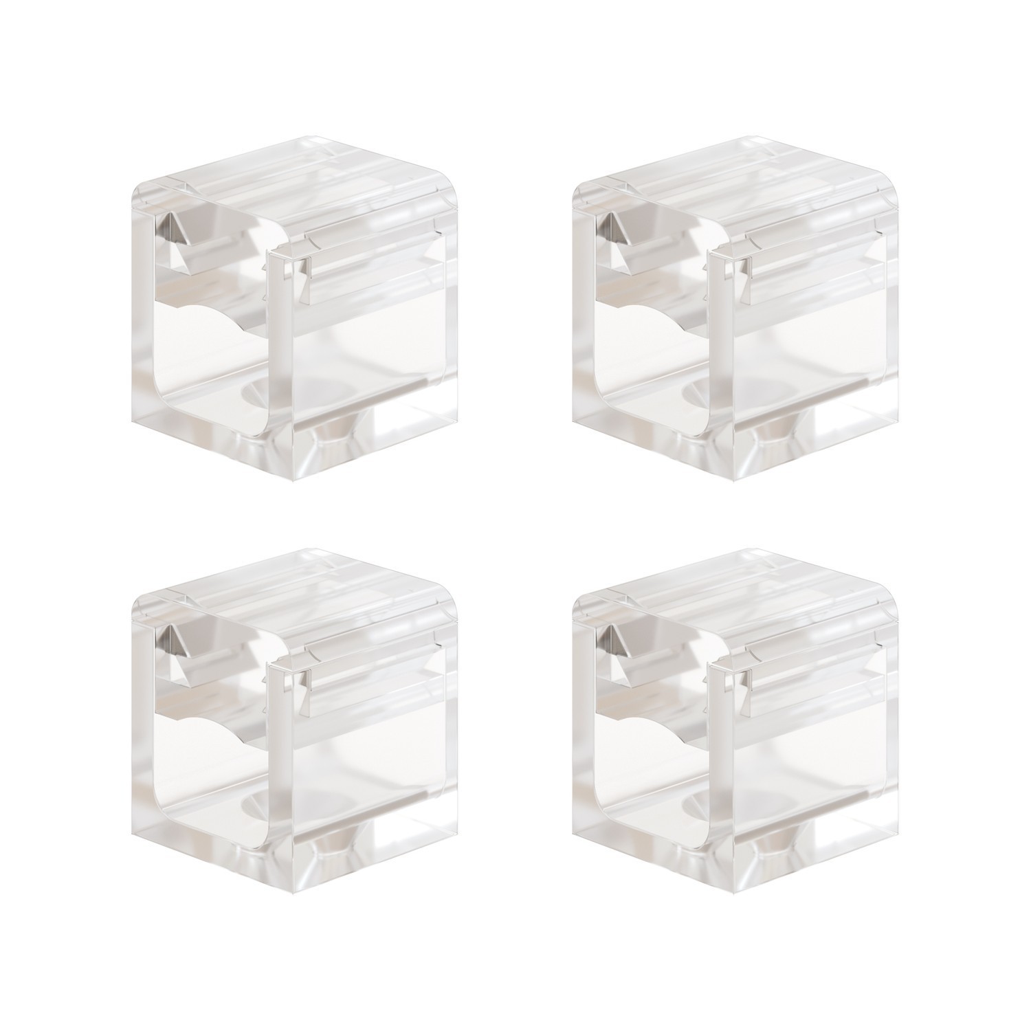 Set de 4 Cube Clip - Mini fixation murale pour câble textile