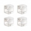 Set 4 Cube Clip - Mini fissaggio a parete per cavo tessile