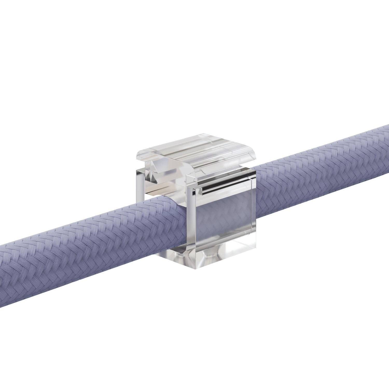 Set 4 Cube Clip - Mini fissaggio a parete per cavo tessile