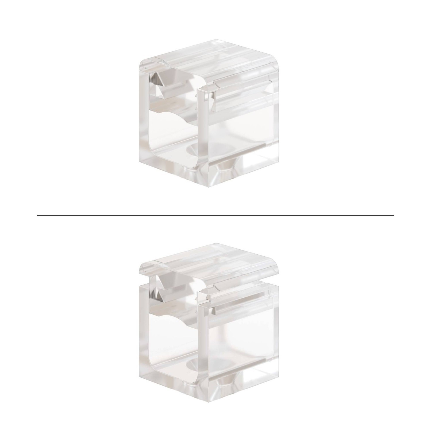 Set mit 4 Cube Clip - Mini-Wandhalterungen für Textilkabel