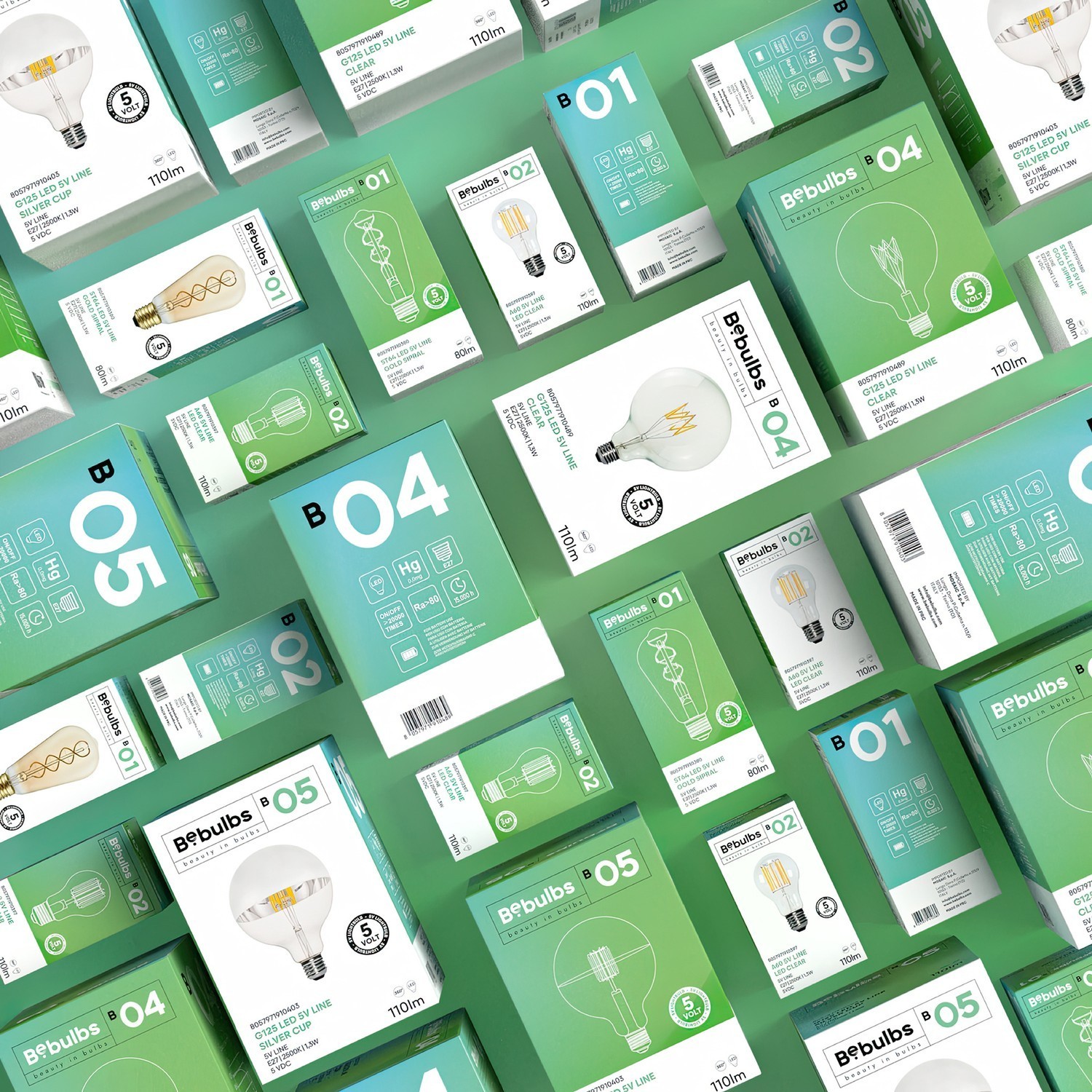 LED-Porzellanlampe Linie 5V Globe G125 2,2W 160Lm E27 2500K Dimmbar - B06