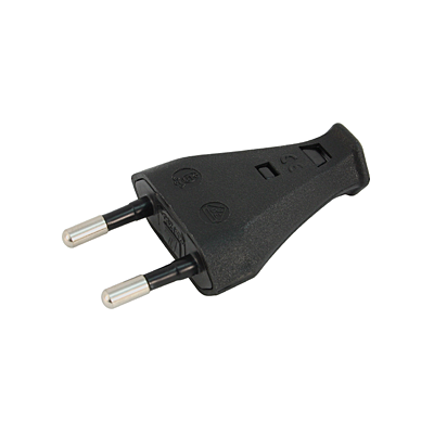 Stecker 2 polig schwartz (Europlug)