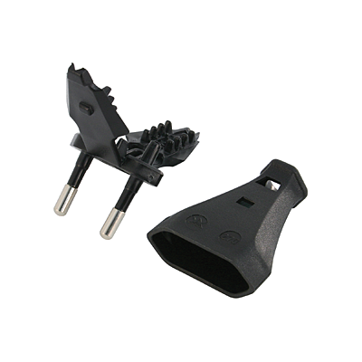 Stecker 2 polig schwartz (Europlug)