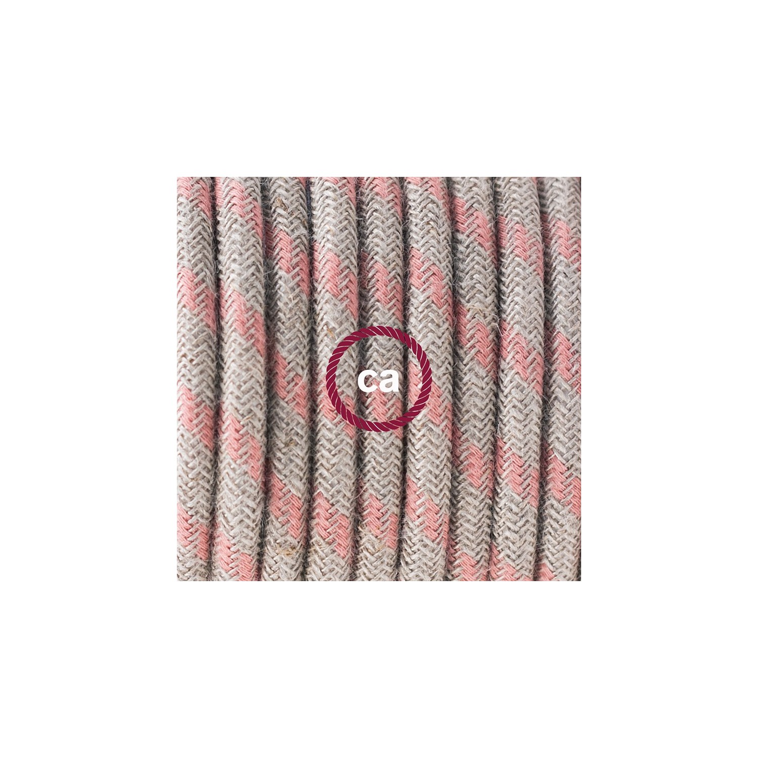 Pendel per paralume, lampada sospensione cavo tessile Stripes Rosa Antico RD51