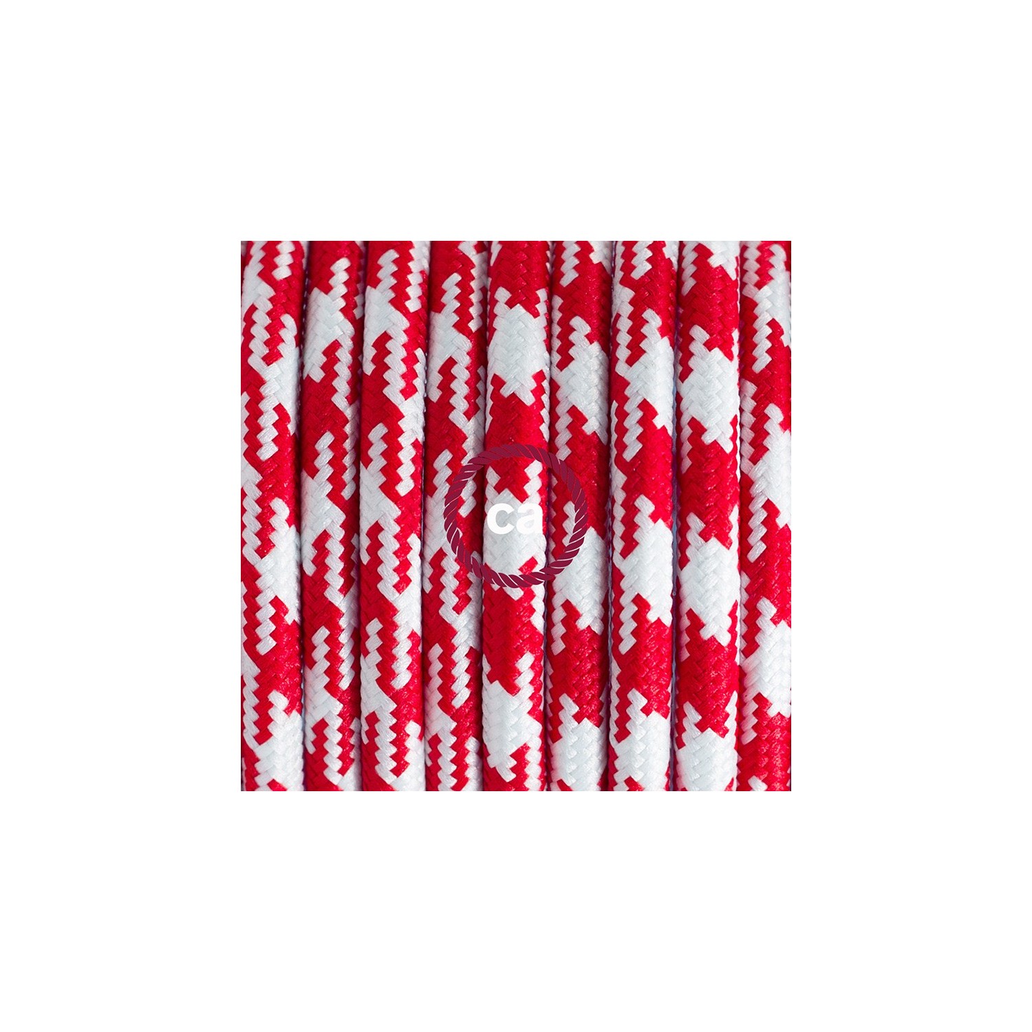 Pendel per paralume, lampada sospensione cavo tessile Bicolore Rosso RP09