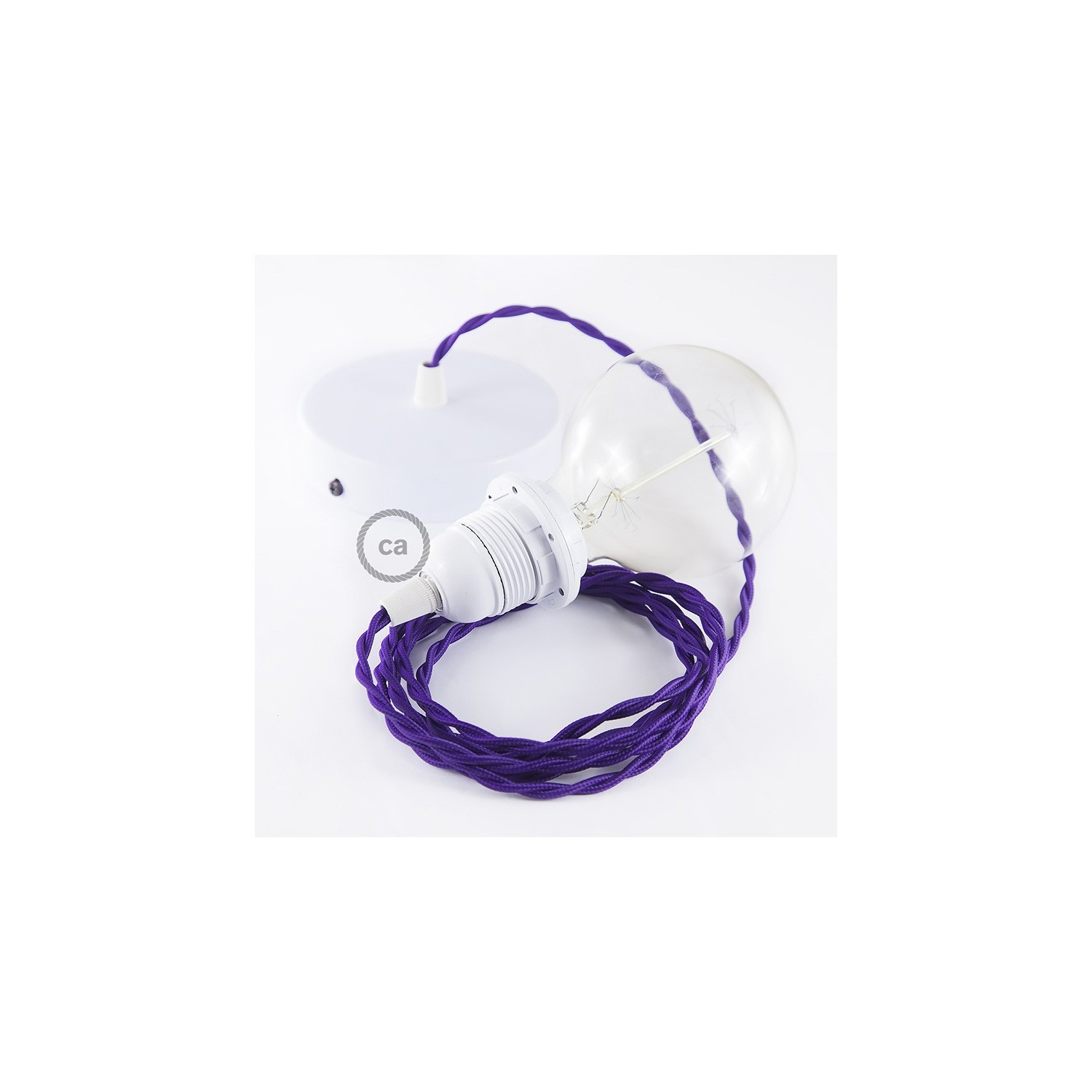 Pendel für Lampenschirm, Hängelampe Violett Seideneffekt TM14