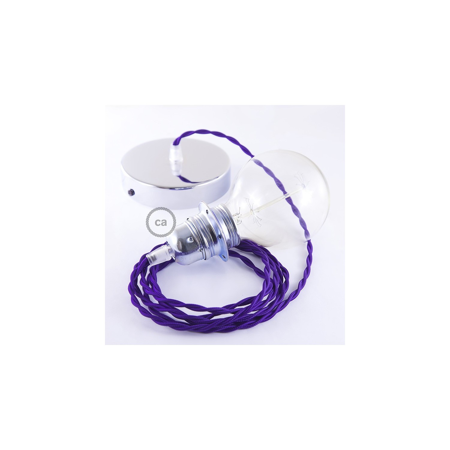 Pendel für Lampenschirm, Hängelampe Violett Seideneffekt TM14