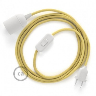 SnakeBis cordon avec douille et câble textile Coton Jaune Pastel RC10