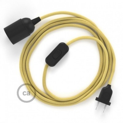 SnakeBis cordon avec douille et câble textile Coton Jaune Pastel RC10