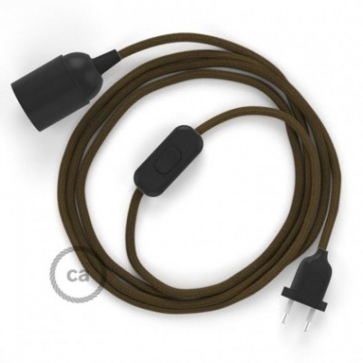SnakeBis cordon avec douille et câble textile Coton Marron RC13