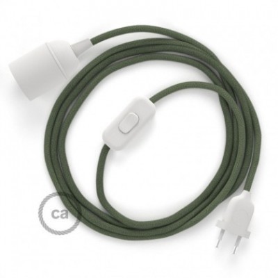 SnakeBis cordon avec douille et câble textile Coton Gris Vert RC63