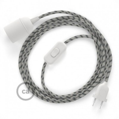 SnakeBis cordon avec douille et câble textile Stripes Anthracite RD54