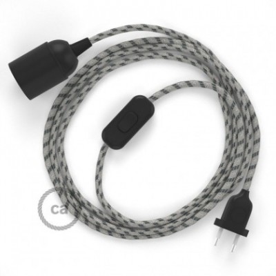 SnakeBis cordon avec douille et câble textile Stripes Anthracite RD54