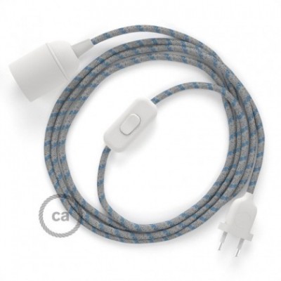 SnakeBis cordon avec douille et câble textile Stripes Bleu Steward RD55