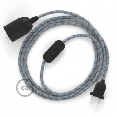 SnakeBis Leuchten-Zuleitung mit Textilkabel Stripes Blau RD55