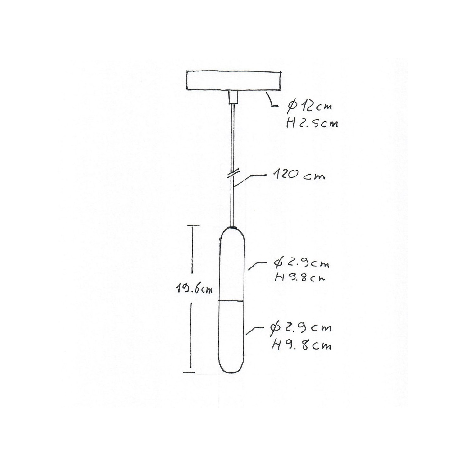 Lampada a sospensione con cavo tessile, portalampada E14 P-Light e finiture in metallo - Made in Italy