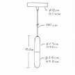 Lampada a sospensione con cavo tessile, portalampada E14 P-Light e finiture in metallo - Made in Italy