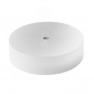 Base lampada diam 120mm LEGNO BIANCO con contrappeso, boccola cavo laterale e softpad