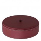 Base lampada diam 120mm PELLE BORDEAUX con contrappeso, boccola cavo laterale e softpad