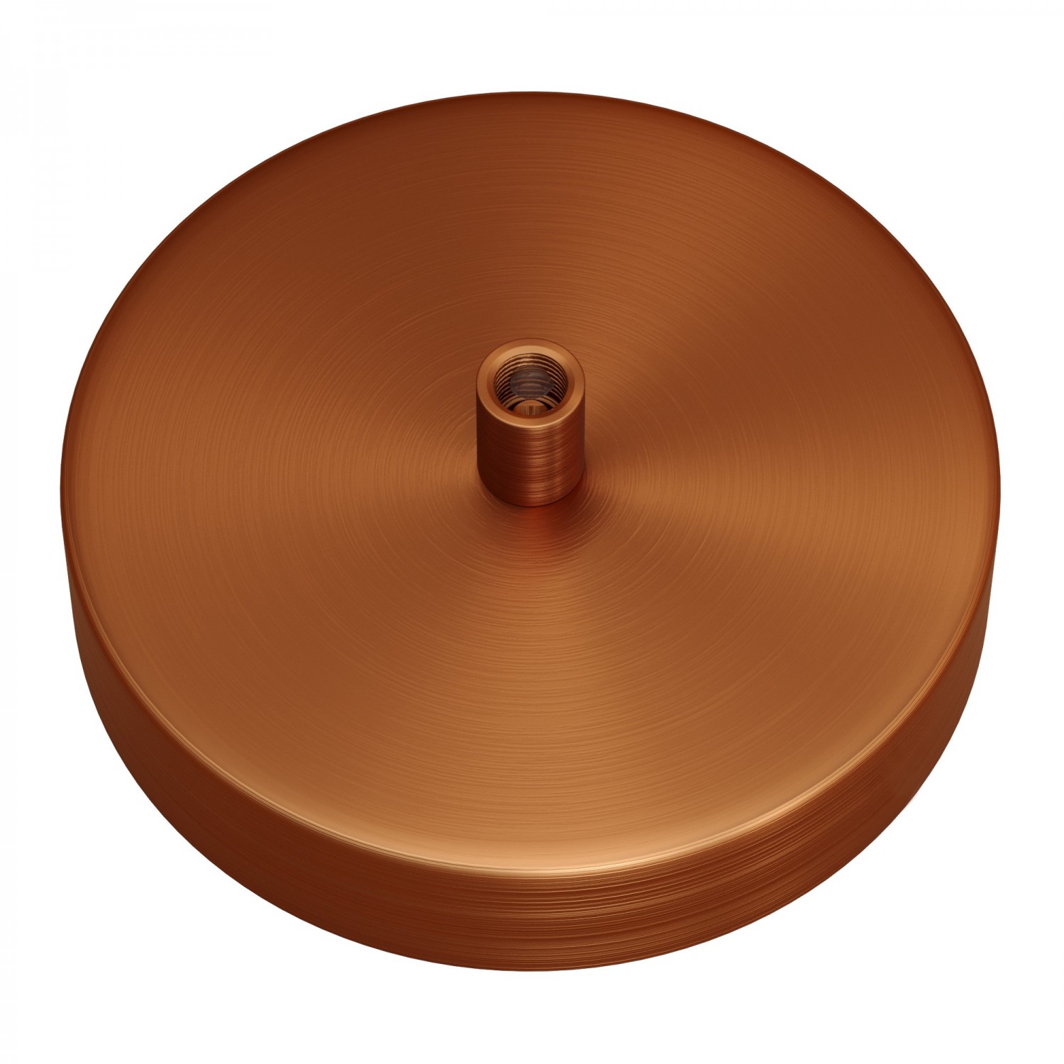 Base lampada diam 120mm RAME SATINATO con contrappeso, boccola cavo laterale e softpad