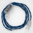 Cordon pour lampe, câble TM12 Effet Soie Bleu 1,80 m. Choisissez la couleur de la fiche et de l'interrupteur!