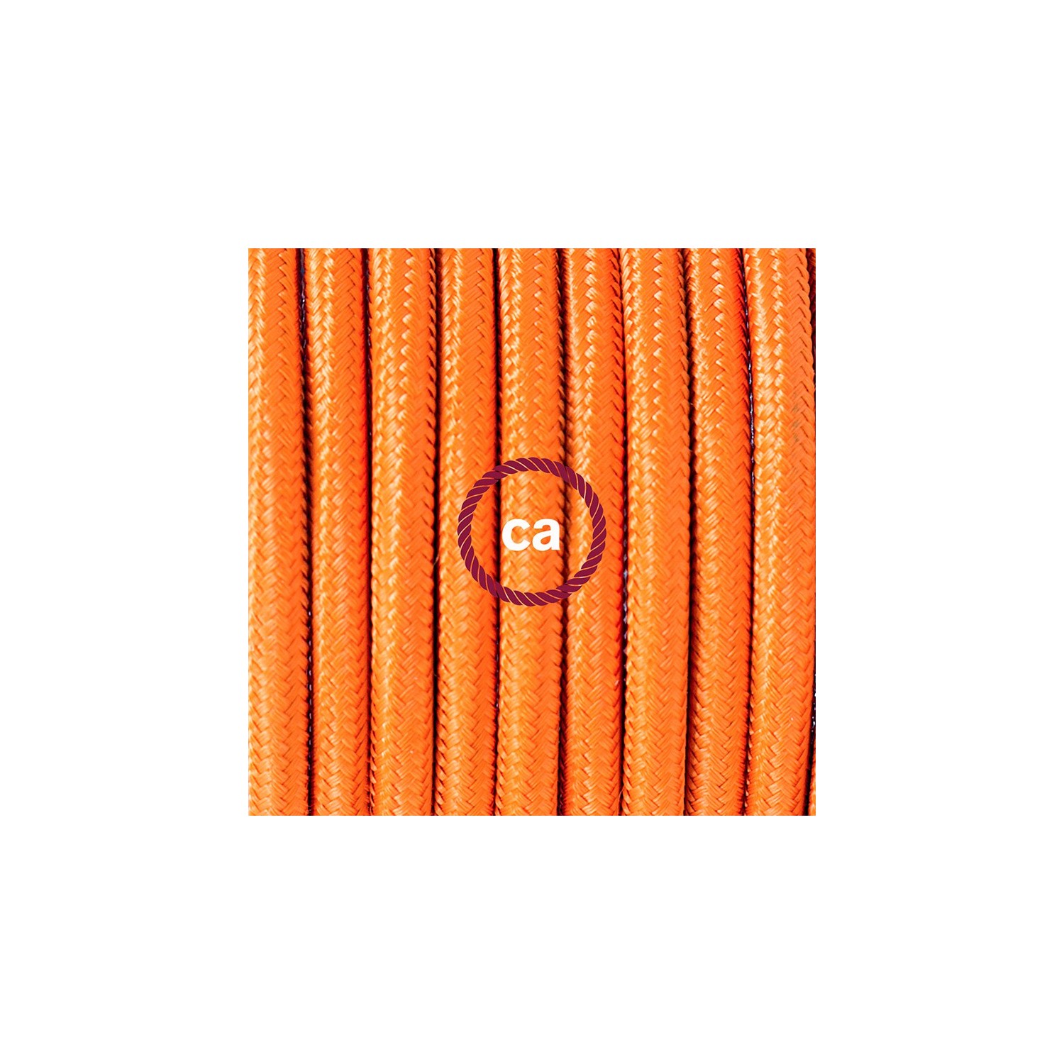 Cablaggio per lampada, cavo RM15 Effetto Seta Arancione 1,80 m. Scegli il colore dell'interruttore e della spina.