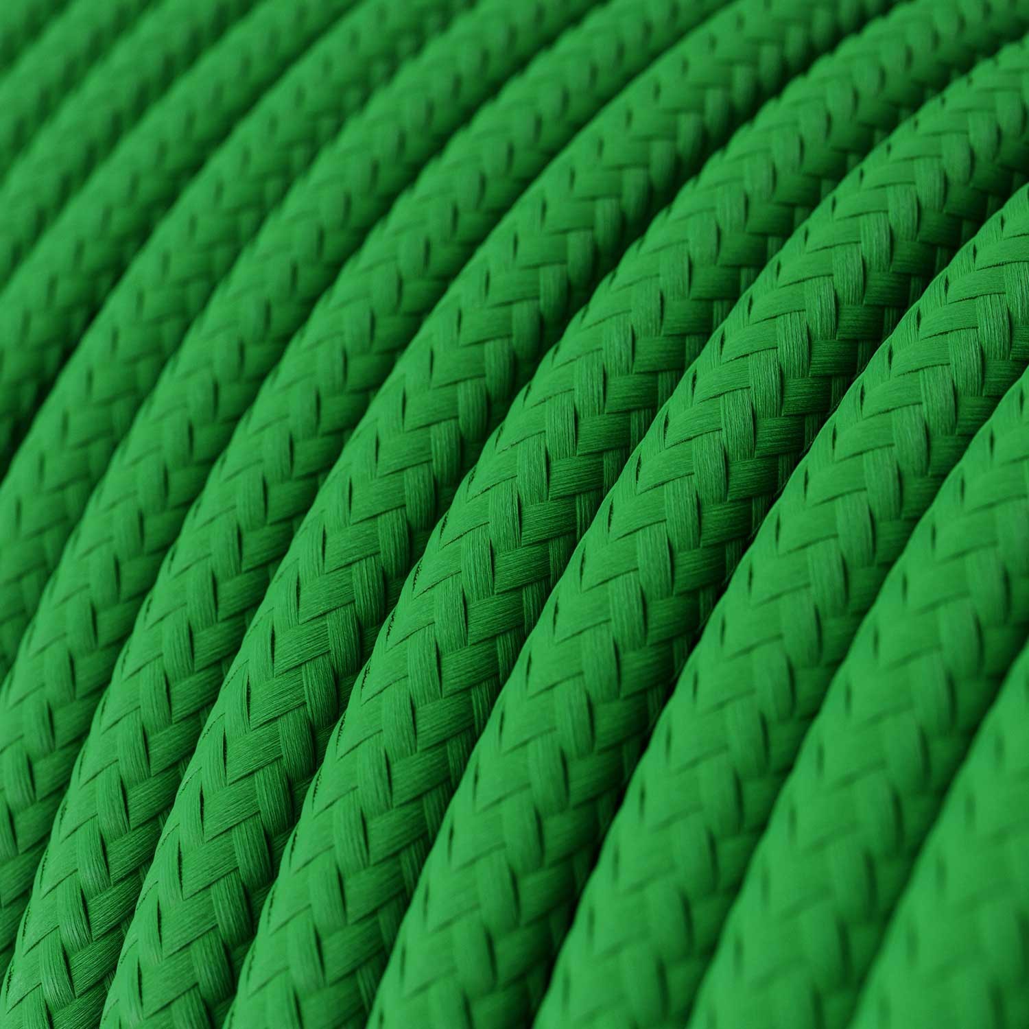 Fil Électrique Rond Gaine De Tissu De Couleur Effet Soie Tissu Uni Vert RM06