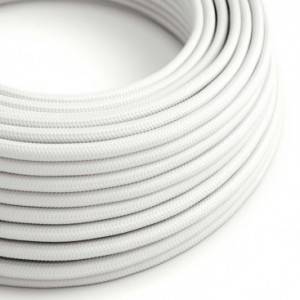 Fil Électrique Rond Gaine De Tissu De Couleur Effet Soie Tissu Uni Blanc RM01