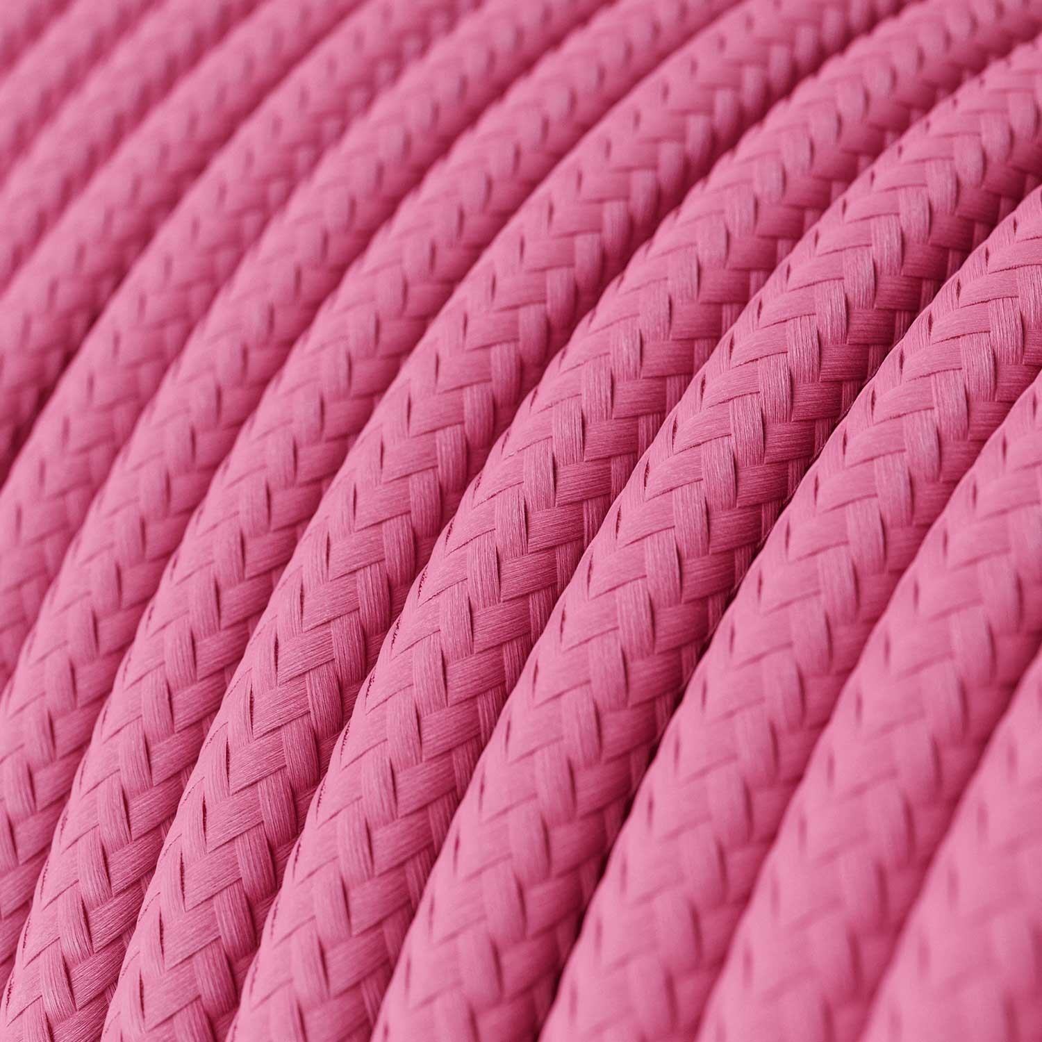 Fil Électrique Rond Gaine De Tissu De Couleur Effet Soie Tissu Uni Fuchsia RM08