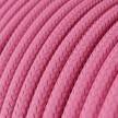 Elektrisches Kabel rund überzogen mit Textil-Seideneffekt Einfarbig Fuchsia RM08
