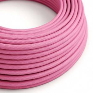 Elektrisches Kabel rund überzogen mit Textil-Seideneffekt Einfarbig Fuchsia RM08