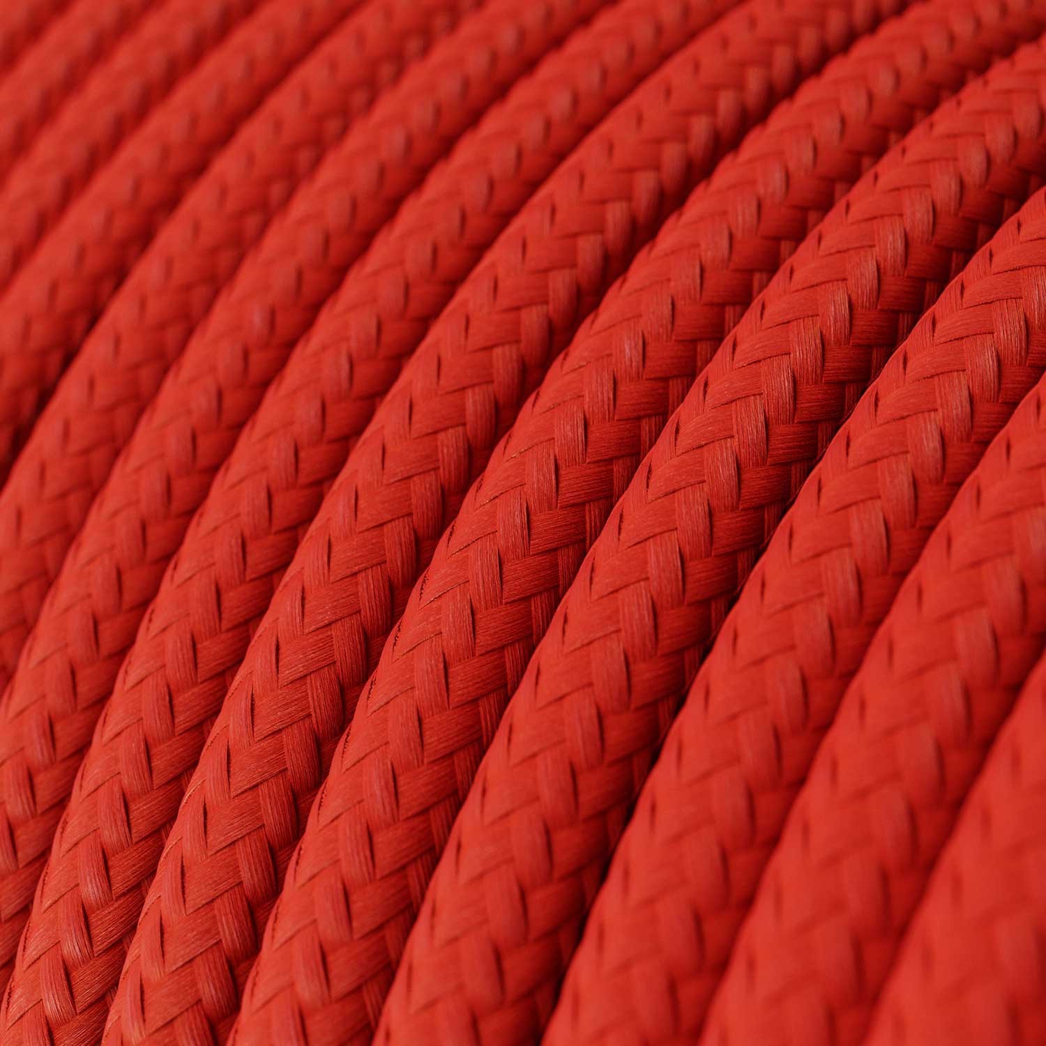 Elektrisches Kabel rund überzogen mit Textil-Seideneffekt Einfarbig Rot RM09