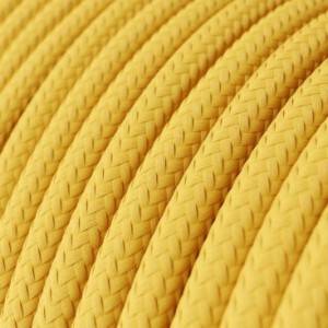 Fil Électrique Rond Gaine De Tissu De Couleur Effet Soie Tissu Uni Jaune RM10