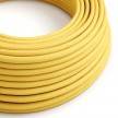 Elektrisches Kabel rund überzogen mit Textil-Seideneffekt Einfarbig Gelb RM10