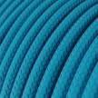 Fil Électrique Rond Gaine De Tissu De Couleur Effet Soie Tissu Uni Cyan RM11