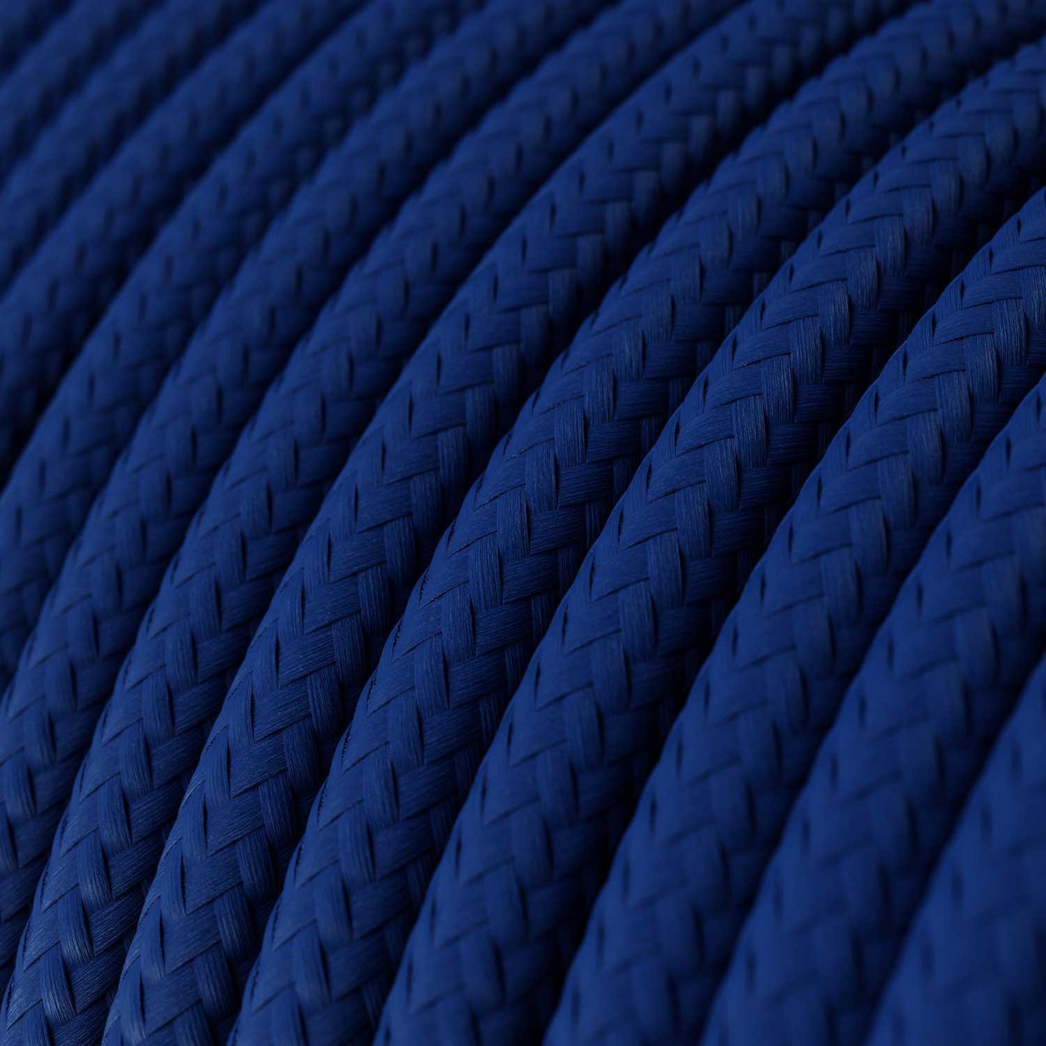 Fil Électrique Rond Gaine De Tissu De Couleur Effet Soie Tissu Uni Bleu RM12