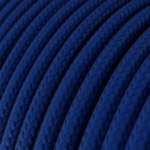 Elektrisches Kabel rund überzogen mit Textil-Seideneffekt Einfarbig Blau RM12