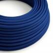 Fil Électrique Rond Gaine De Tissu De Couleur Effet Soie Tissu Uni Bleu RM12