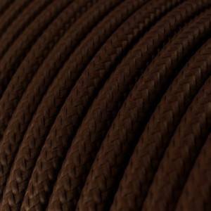 Elektrisches Kabel rund überzogen mit Textil-Seideneffekt Einfarbig Braun RM13