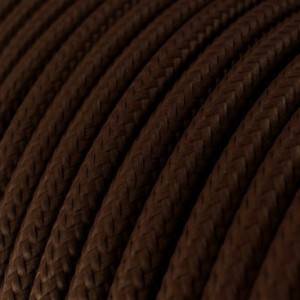 Fil Électrique Rond Gaine De Tissu De Couleur Effet Soie Tissu Uni Marron RM13