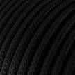Elektrisches Kabel rund überzogen mit Textil-Seideneffekt Einfarbig Schwarz RM04