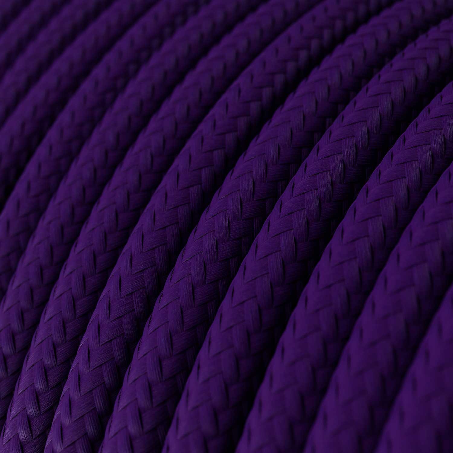 Elektrisches Kabel rund überzogen mit Textil-Seideneffekt Einfarbig Violett RM14