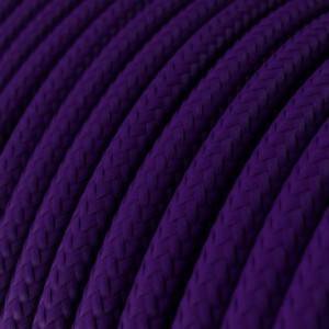 Elektrisches Kabel rund überzogen mit Textil-Seideneffekt Einfarbig Violett RM14