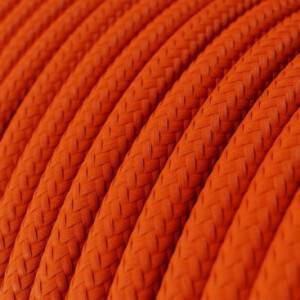 Elektrisches Kabel rund überzogen mit Textil-Seideneffekt Einfarbig Orange RM15